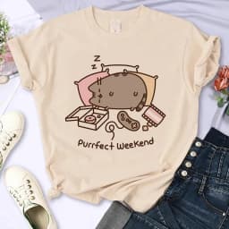 Y2k 90s Cute Cat Shirt Women Funny Cartoon T Shirt Harajuku Graphic Ulzzang T-shirt Aesthetic Tshirt Top Tee Female T-shirts