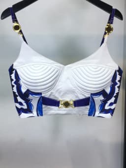 Summer Bohemain Blue And White Porcelain 2 Pieces Set Women Spaghetti Strap Padded Cup Tank Camis Tops + Print Long Skirt Suit