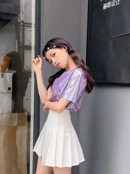 New summer retro style stylish bright silk woman tops shiny loose short sleeve t-shirt sexy club aesthetic harajuku women tshirt
