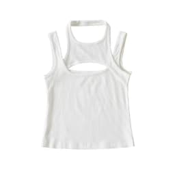 Asymmetrical Crop Top y2k E-girl Hollow Out Knitted Corset Top Sleeveless O Neck Mini Vest Basic Casual Sporty  Summer