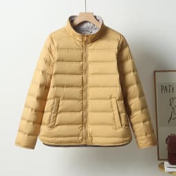 Woman Winter Fashion Stand Collar Jacket Ultra Light Down Seamless Coat Windbreaker Outwear Upper