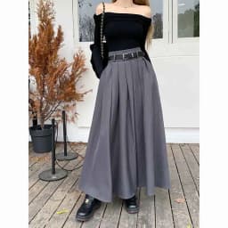 Elegant Belt Ankle Length Skirts Women Autumn Korean High Waist Solid A Line Skirts Fashion Chic All Match Pleated Long Skirts