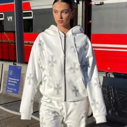Gothic Cross Printing Streetwear Winter Warm Two Piece Set Women Tracksuit Autumn Hoodies+pants Fashion Outfits Sweatsuit 2021