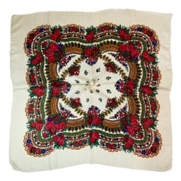 Shiny Thread Floral Print Russian National Scarf Handkerchief Ethnic Shawl Headband Babushka Bandana Square Head Scarf Ukraine