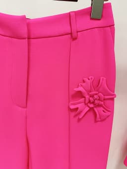 HIGH STREET Newest 2026 Designer Fashion Trousers Women Flowers Appliques Pants
