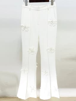 HIGH STREET Newest 2026 Designer Fashion Trousers Women Flowers Appliques Pants