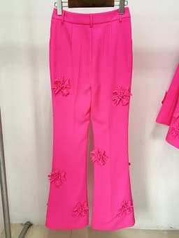 HIGH STREET Newest 2026 Designer Fashion Trousers Women Flowers Appliques Pants