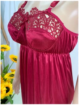Latest African Women Sexy Elegant Lace Embroidery Pajamas Silk Comfortable Sexy Nightdress Suspender Skirt Length Stretch Dress