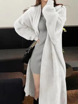 Cardigans Knit Sweater Women Y2k Autumn Winter E-girl Maxi Loose Soft Coat Black White Pink Long Knitted Jacket Cardigan Sweater