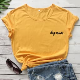 dog mum pocket tshirt cute women short sleeve dog mom tee shirt top