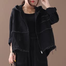 Masss Wasss 2025 Designer Spring Female Black Denim Jackets Womens Casual Hooded Coats Ripped Female Punk Streetwear Big Size