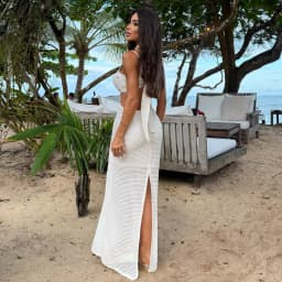 2026 Summer New 2/3 Pieces Skirt Sets Long Skirt With Top V-neck Women's Dress High Waist Split Dresses Beach Outing Sundress