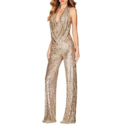 Elegant Halter Sleeveless Straight Playsuits Women Sexy Glitter Sequin Club Party Jumpsuits Summer Women Fashion Backless Romper