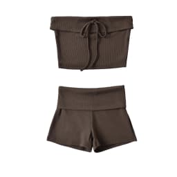 Sexy Short sets womens 2 pieces Summer vacation oufits beach sets womens 2 pieces knitted shorts set women two pieces set new in