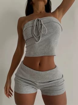 Sexy Short sets womens 2 pieces Summer vacation oufits beach sets womens 2 pieces knitted shorts set women two pieces set new in