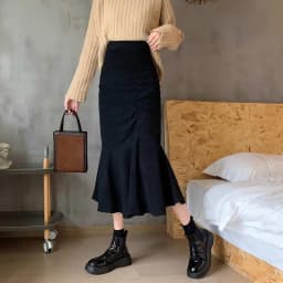 Lucyever Fashion High Waist Midi Skirts for Women 2025 Spring Slim Fit Hip Mermaid Skirt Woman Korean Ruffles Brown Skirts 2XL