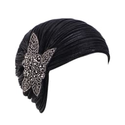 Fashion Women Gold Silver Diamond Jewelry Turban Cap Muslim Glitter Hijab Bonnet Pleated India Caps Ladies Hair Accessories Hat