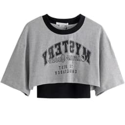Spring/Summer Sweet Cool Set for Female Students Korean Fashion T-shirt+Personalized Ripped Jeans Two-piece Set