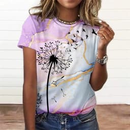 Summer Fashion Women'S T-Shirt 3d Floral Print Tee Large Size Tops Woman Clothing Everyday Female Top Women Short Sleeve T Shirt