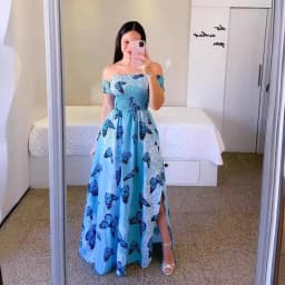 Women Fashion One Shoulder Printed Split Sweet and Elegant Butterfly Rainbow Long Dress lady dresses flower Solid colorful