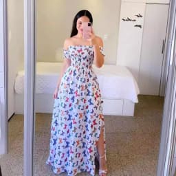 Women Fashion One Shoulder Printed Split Sweet and Elegant Butterfly Rainbow Long Dress lady dresses flower Solid colorful