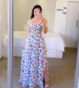 Women Fashion One Shoulder Printed Split Sweet and Elegant Butterfly Rainbow Long Dress lady dresses flower Solid colorful