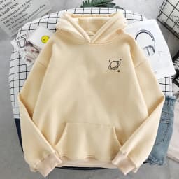 The New 8 Colors Sweatshirts Velvet Winter Women's Cute Saturn Printing Hooded Female 2020 Thicken Warm Hoodies Lady Autumn Tops