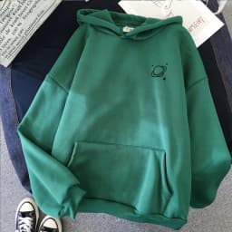 The New 8 Colors Sweatshirts Velvet Winter Women's Cute Saturn Printing Hooded Female 2020 Thicken Warm Hoodies Lady Autumn Tops
