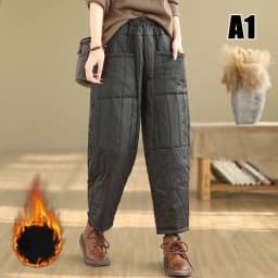 Women Winter Thick Cotton Velvet Padded Trousers Wide Leg Pants Women Warm Casual Pantalones Vintage High Waist Loose Sweatpants