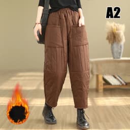 Women Winter Thick Cotton Velvet Padded Trousers Wide Leg Pants Women Warm Casual Pantalones Vintage High Waist Loose Sweatpants