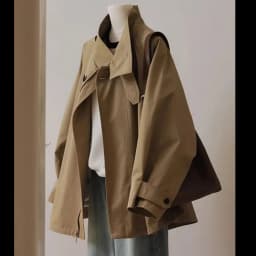 Female Double Layered Collar Trench Coat 2026 Autumn New Women's Color Contrast Design Sense Fashionable And Jacket With Lining