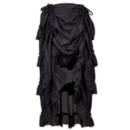 Multicolor Lady Gothic Steampunk Pinstripe Skirt Rock Gypsy Vintage Costume Front Lace-Up Layer Clubwear Outfit