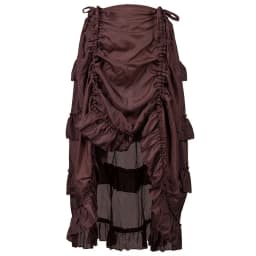 Multicolor Lady Gothic Steampunk Pinstripe Skirt Rock Gypsy Vintage Costume Front Lace-Up Layer Clubwear Outfit