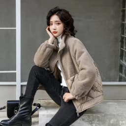 Winter Coat New Down Cotton Stitching Wool Short Cotton Coat Women's Warm Diamond Baseball Cotton Coat Women Winter Jackets