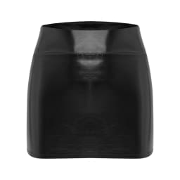 Women Sexy Shiny Patent Leather Wetlook Mini Skirt Pencil Skirts Low Waist Clubwear Partywear Performance Costume Streetwear