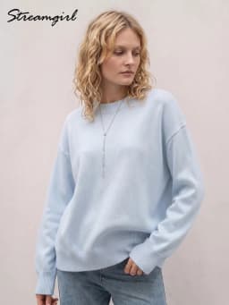 Light Blue Oversized Sweaters For Women Trend White Loose Sweater Casual Autumn Winter Warm Thick Knit Sweater Women Jumper