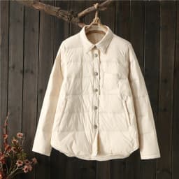 Retro Casual Shirt Down Coat 2023 Autumn Winter Women Light Thin White Duck Down Jacket Parkas Ladies Short Warm Puffer Outwears