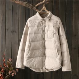 Retro Casual Shirt Down Coat 2023 Autumn Winter Women Light Thin White Duck Down Jacket Parkas Ladies Short Warm Puffer Outwears