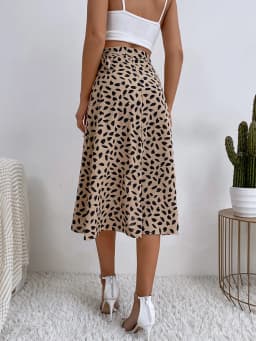 Benuynffy Boho Women Casual Print Tie Side Wrap Skirt Elegant High Waist Female Summer Asymmetrical Knee Length A-Line Skirts