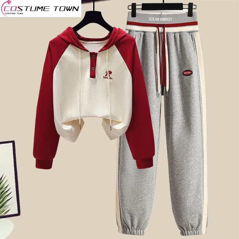 Spring and Autumn Sports Suit Women's 2023 New Korean Version Loose Age Reducing Top Slimming Casual Pants Two-piece Set