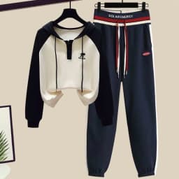 Spring and Autumn Sports Suit Women's 2023 New Korean Version Loose Age Reducing Top Slimming Casual Pants Two-piece Set