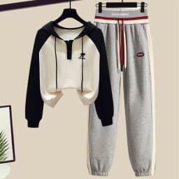 Spring and Autumn Sports Suit Women's 2023 New Korean Version Loose Age Reducing Top Slimming Casual Pants Two-piece Set