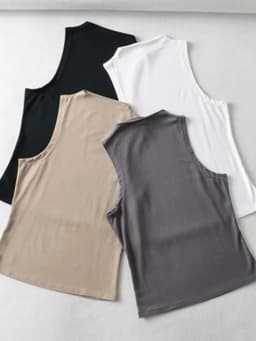 Sexy Crop Tops Black Halter Tank Top Women Summer Camis Turtleneck Camisole Fashion Casual Tube Female Sleeveless Cropped Vest
