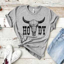 Retro Howdy Shirt Howdy Cow Skull T-Shirt Cowgirl Shirts Country Music Cowboy Western Tees Vintage Southern Style Country Tshirt