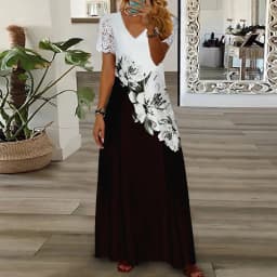 Party Dress Women Spring Summer V-Neck Long Sleeve Elegant Fashion Printing Loungewear Ladies Maxi Dress Streetwear Dropshipping