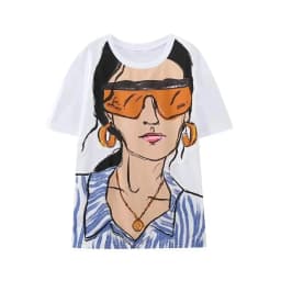 Women's Cotton T-shirt Summer 2025 High Quality Short Sleeve Tee Y2k Streetwear Fashion Shirts T Shirt Female Ladies Tops
