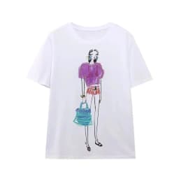 Women's Cotton T-shirt Summer 2025 High Quality Short Sleeve Tee Y2k Streetwear Fashion Shirts T Shirt Female Ladies Tops
