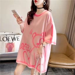 Casual Large Size T Shirt Women Loose Short-sleeved T-shirt Summer New Loose All-match Mid-length Top Womens Kawaii Clothes 2025