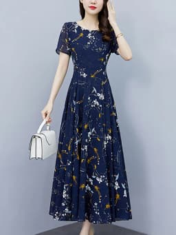 White Floral Chiffon Bodycon Office Lady Dress Summer Elegant Casual Chic Prom Long Dress 2024 Women Vintage Party Evening Dress