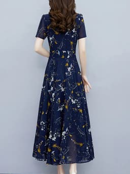 White Floral Chiffon Bodycon Office Lady Dress Summer Elegant Casual Chic Prom Long Dress 2024 Women Vintage Party Evening Dress